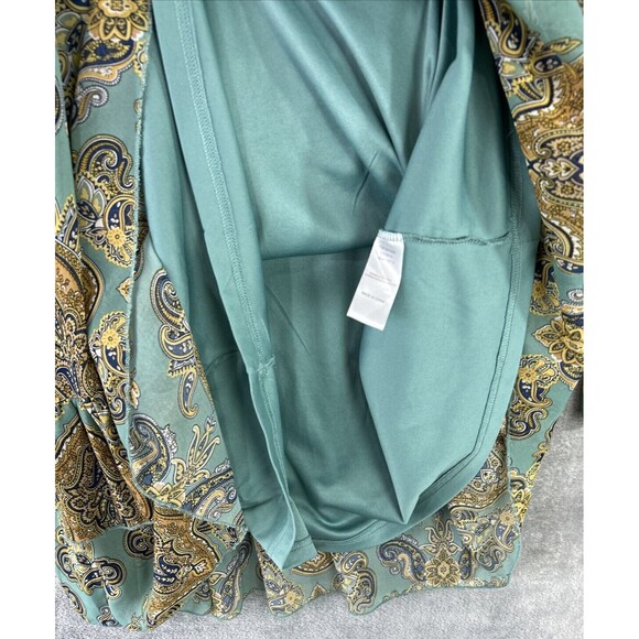 Doe & Rae Small Green Paisley Floral Dress Sheath Boho Festival Cottage *Read* - Picture 13 of 14